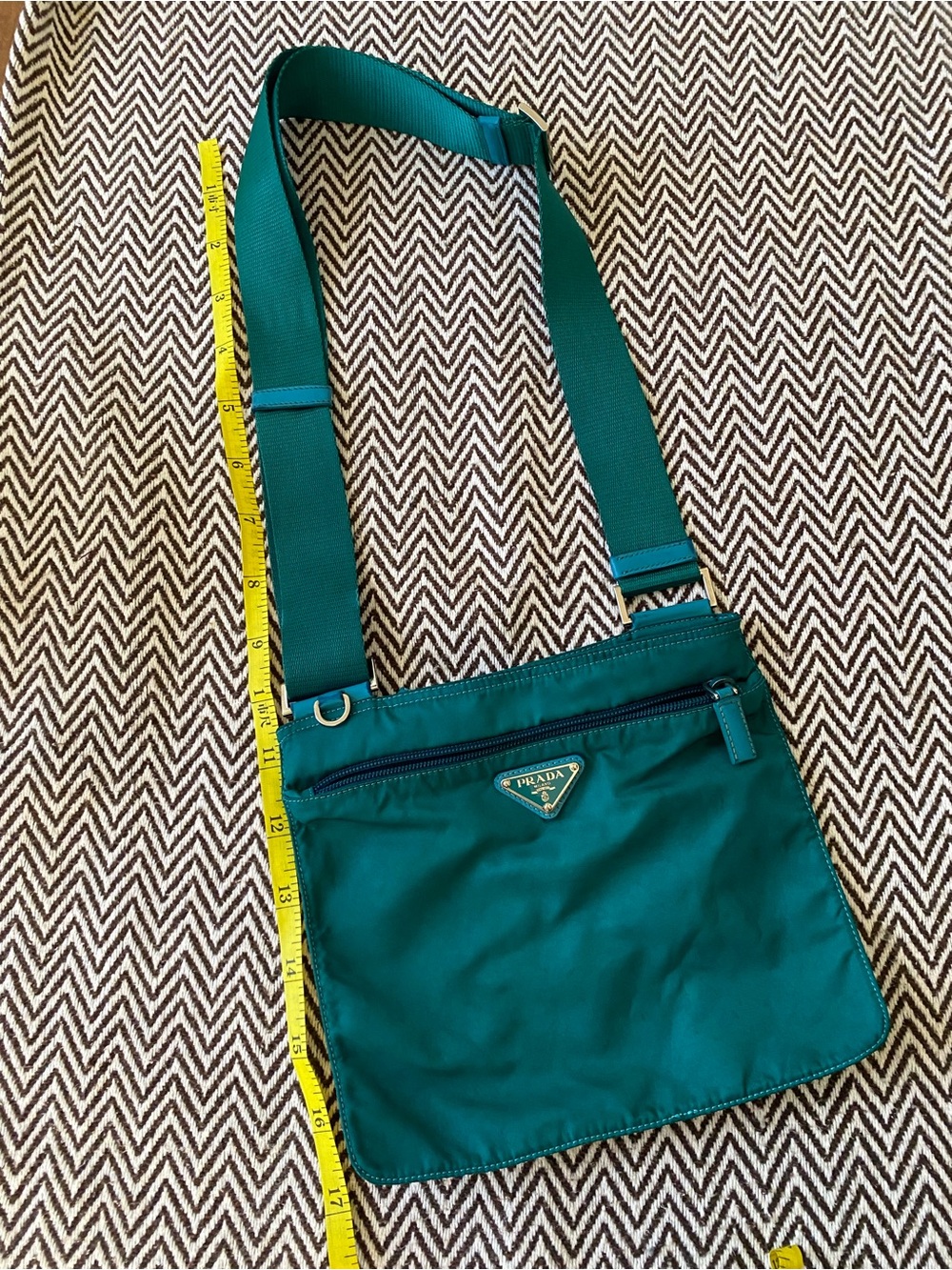 Prada Teal Nylon Vintage Crossbody Bag